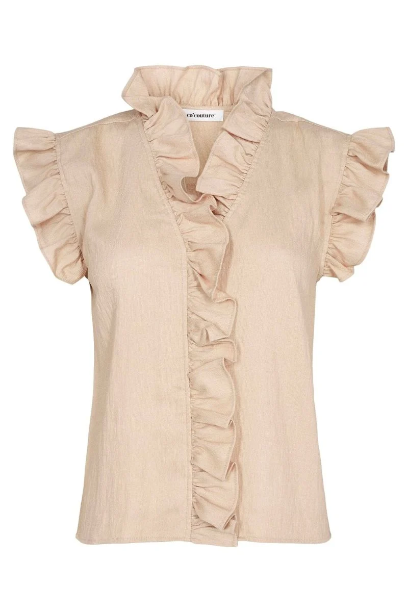 Sueda Frill Top | Bone | T-Shirt fra Co'couture