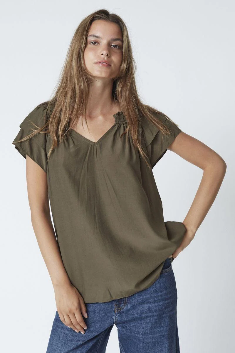 Sunrise Top | Dark Army | Bluse fra Co'couture