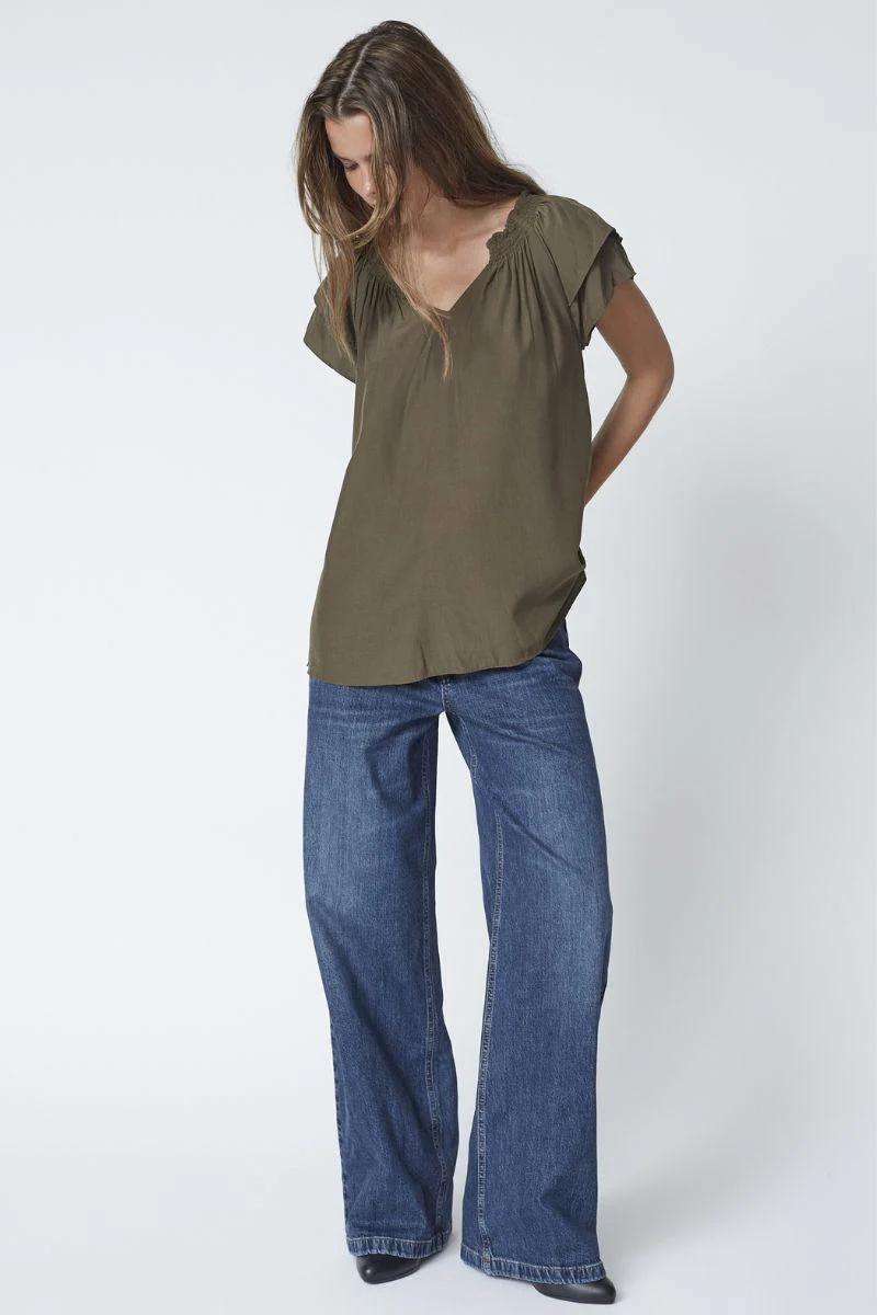 Sunrise Top | Dark Army | Bluse fra Co'couture