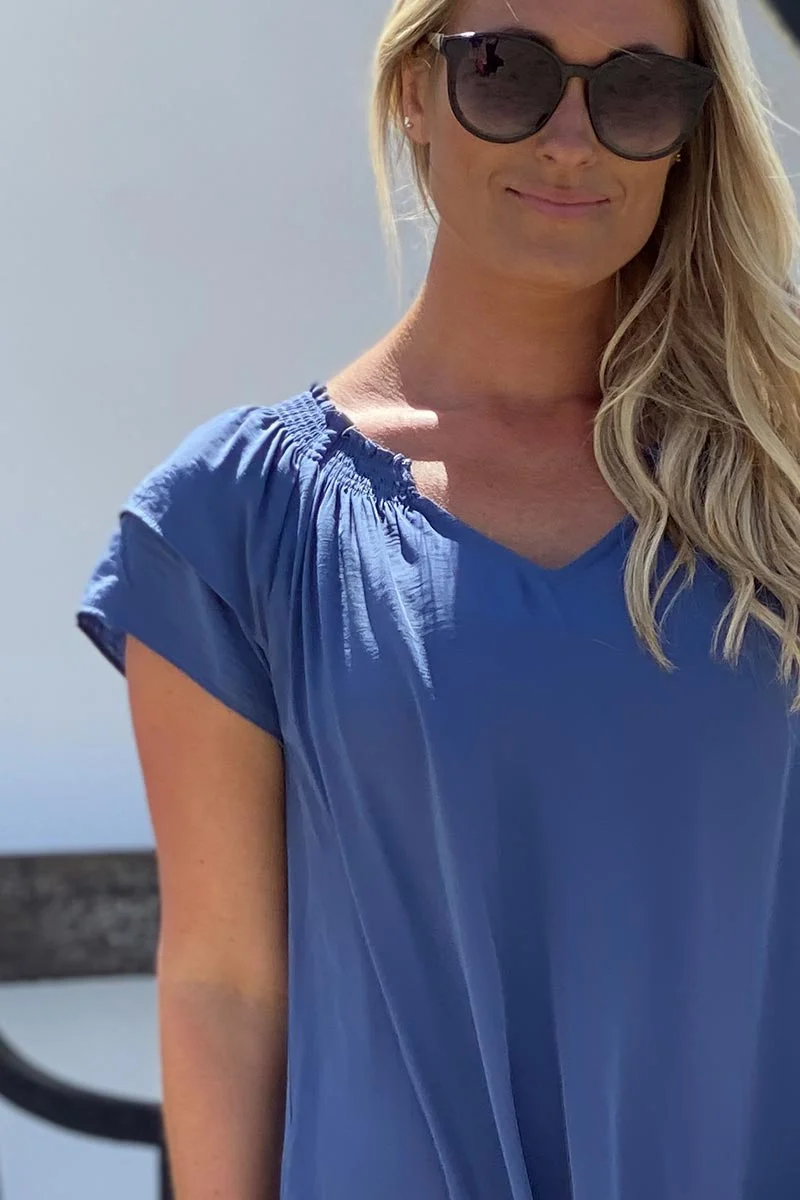 Sunrise Top | Sky Blue | Bluse fra Co'couture