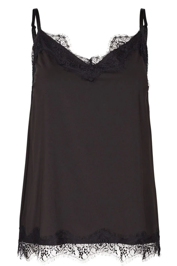 Bicco strap top | Sort | Blonde top fra Freequent