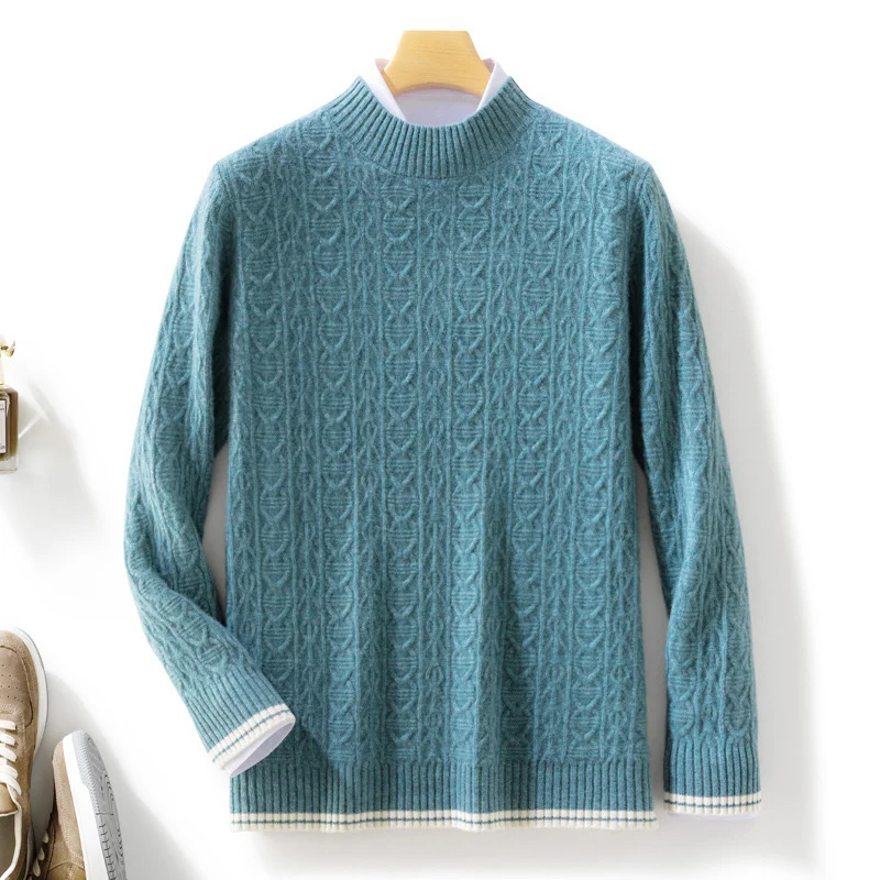 Damen Feinstrickpullover mit Zopfmuster, kurzem Stehkragen und gerippten Abschlüssen Drune