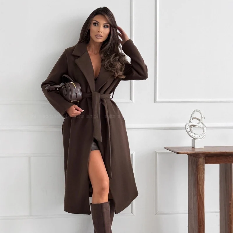 Damen Eleganter und modischer Wollmantel