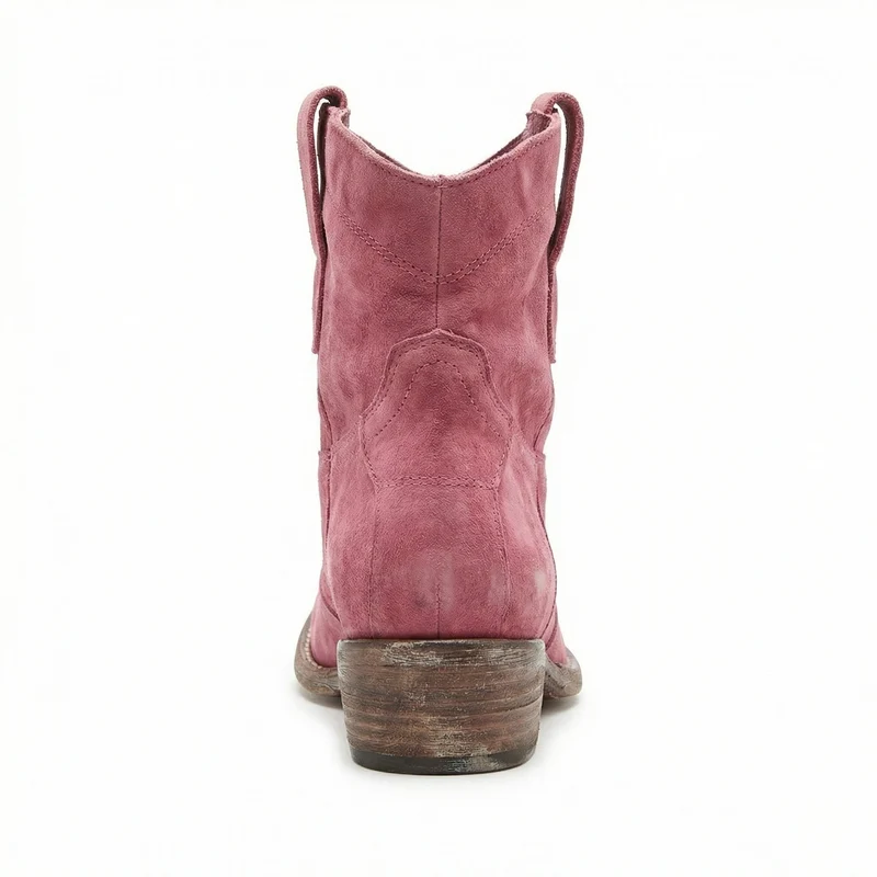 Kurze Cowboy-Stiefel | Western | Wildleder | Knöchel-Stiefel | Damenstiefel Drune