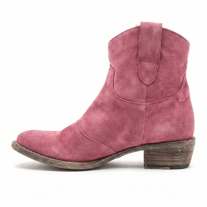 Kurze Cowboy-Stiefel | Western | Wildleder | Knöchel-Stiefel | Damenstiefel Drune