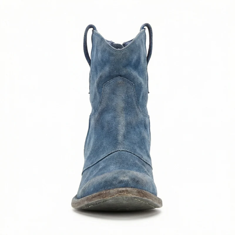 Kurze Cowboy-Stiefel | Western | Wildleder | Knöchel-Stiefel | Damenstiefel Drune