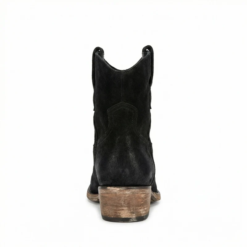 Kurze Cowboy-Stiefel | Western | Wildleder | Knöchel-Stiefel | Damenstiefel Drune