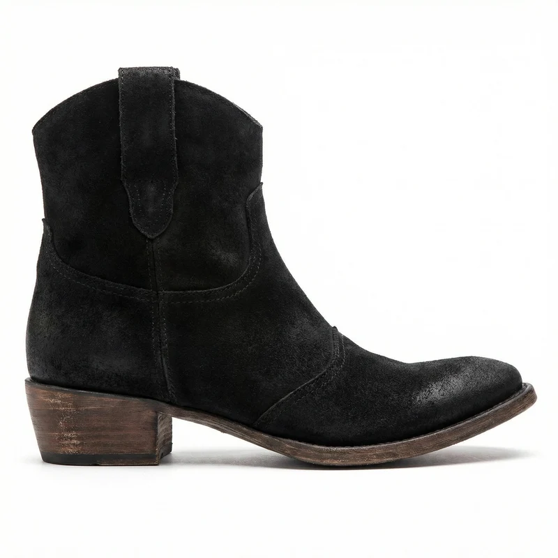 Kurze Cowboy-Stiefel | Western | Wildleder | Knöchel-Stiefel | Damenstiefel Drune