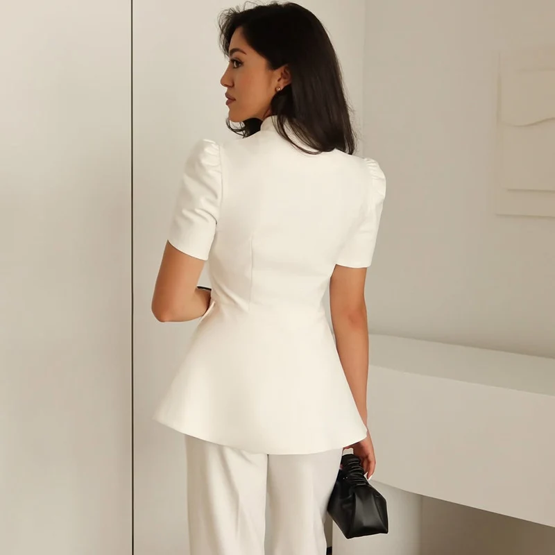 Damen Elegante Blazerjacke mit voluminösen Ärmeln Drune