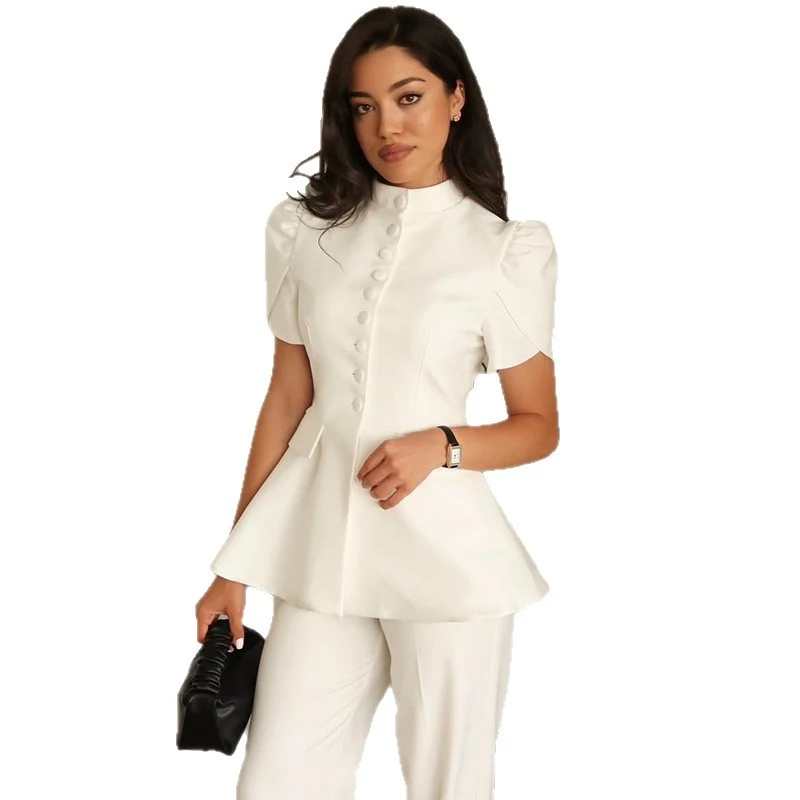 Damen Elegante Blazerjacke mit voluminösen Ärmeln Drune