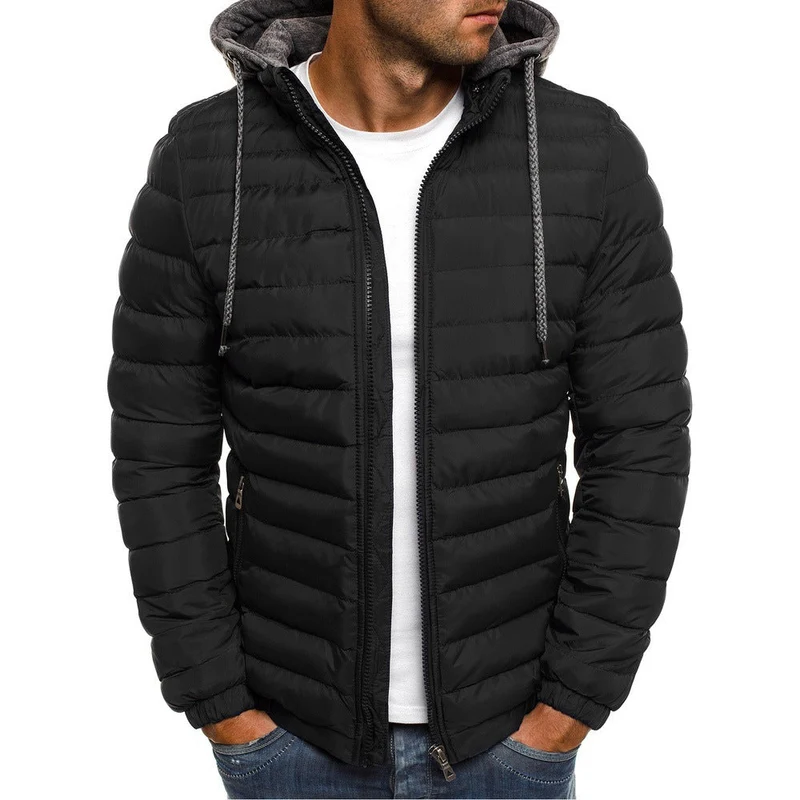 Herren Leichte Steppjacke mit abnehmbarer Kapuze Drune