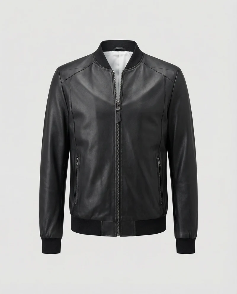 Herren Lederoptik Bomberjacke