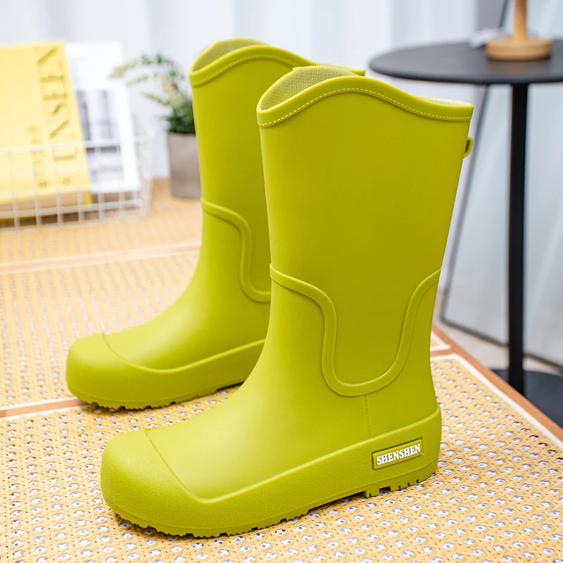 Damen Mittelhohe wasserdichte Gummistiefel mit griffiger Profillaufsohle Drune