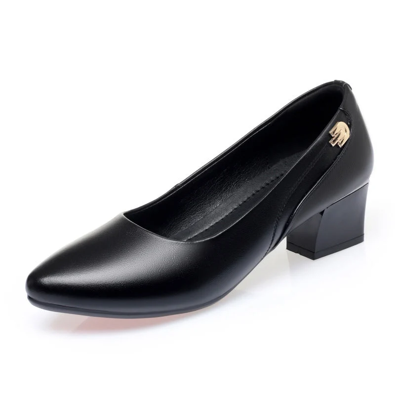 Damen Komfortable Pumps mit elegantem Blockabsatz und modischem Schmuckdetail Drune
