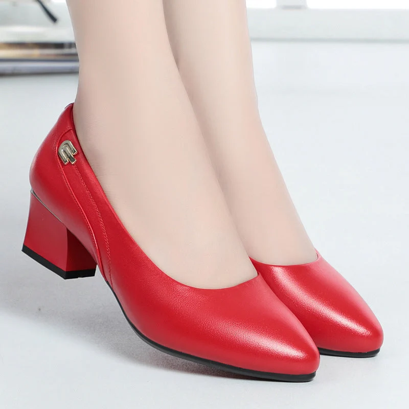 Damen Komfortable Pumps mit elegantem Blockabsatz und modischem Schmuckdetail Drune