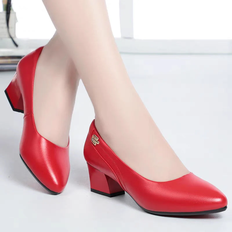 Damen Komfortable Pumps mit elegantem Blockabsatz und modischem Schmuckdetail Drune