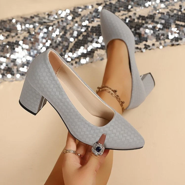 Damen Elegante Absatzschuhe mit tastbarem Zopfdesign Drune
