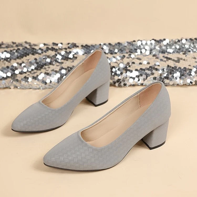 Damen Elegante Absatzschuhe mit tastbarem Zopfdesign Drune