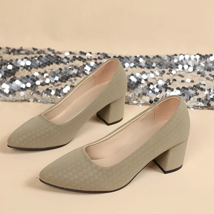 Damen Elegante Absatzschuhe mit tastbarem Zopfdesign Drune