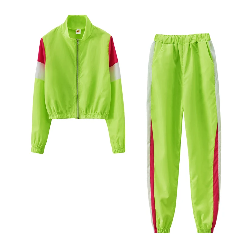 Damen sportliches Trackset mit modischem Stehkragen und elastischen Bündchen Drune
