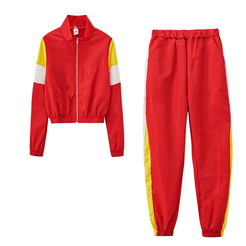 Damen sportliches Trackset mit modischem Stehkragen und elastischen Bündchen Drune