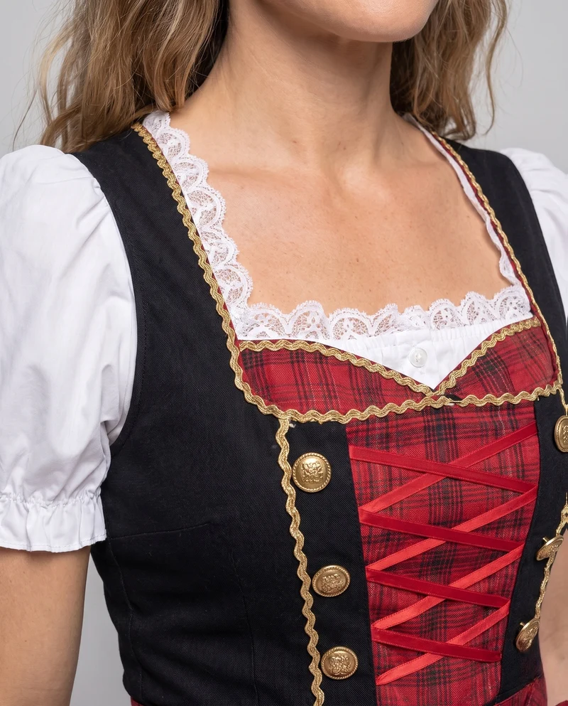 Damen Trachtenkleid mit romantischen Blumenstickereien Drune
