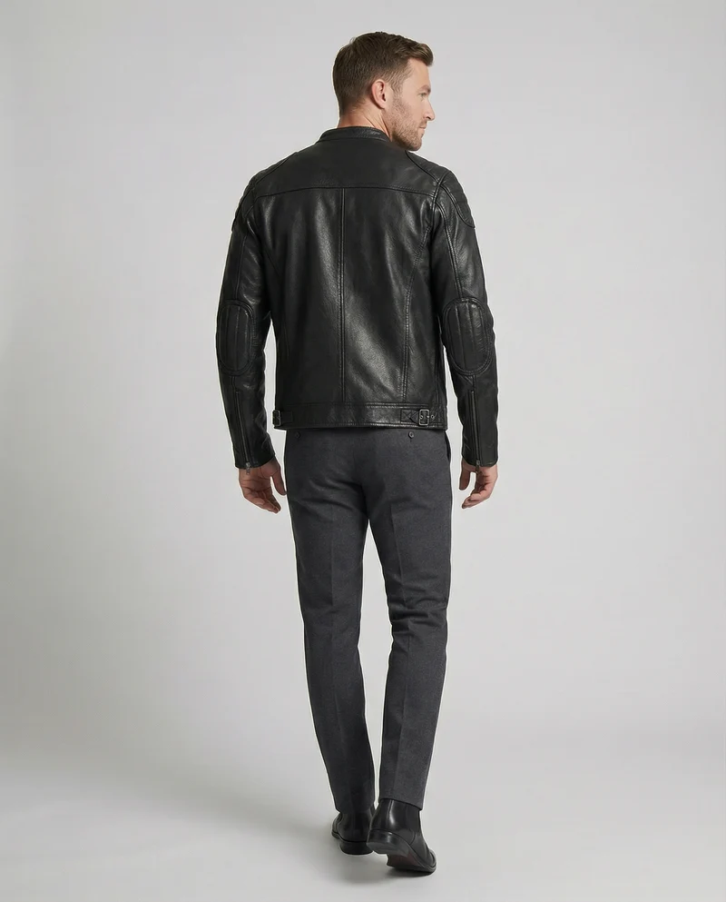 Drune | Bikerjacke Im Klassischen Moto-Style - Schmal Geschnittene Modische Übergangsjacke für Freizeit und Alltag