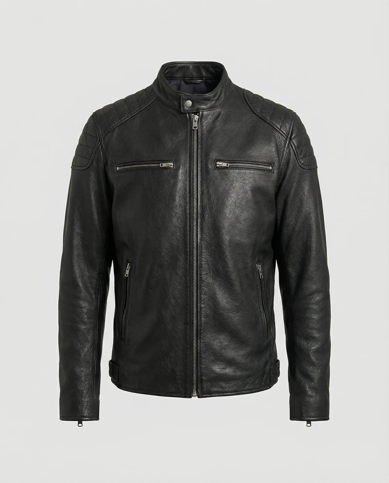Drune | Bikerjacke Im Klassischen Moto-Style - Schmal Geschnittene Modische Übergangsjacke für Freizeit und Alltag
