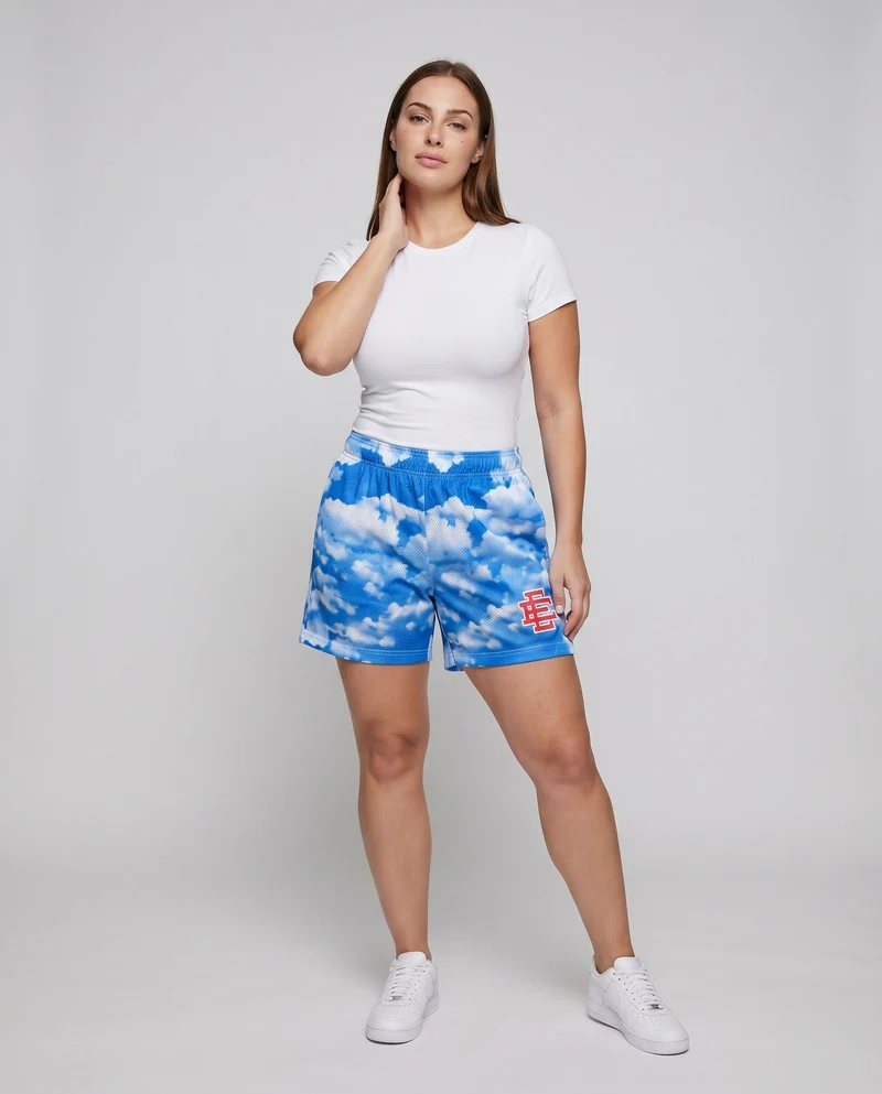 Damen Lounge-Shorts Logomuster Elastikbund Logo-Patch