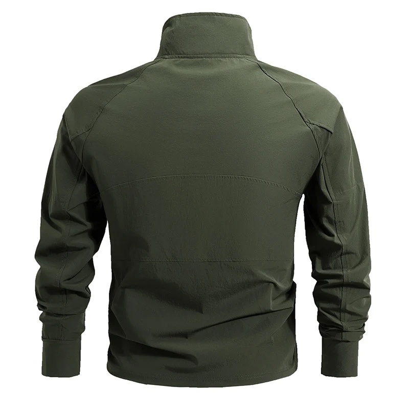 Herren nan taktisches Halbzip-Combatshirt mit Ärmeltaschen, elastischen Bündchen und atmungsaktivem Stretchmaterial Drune