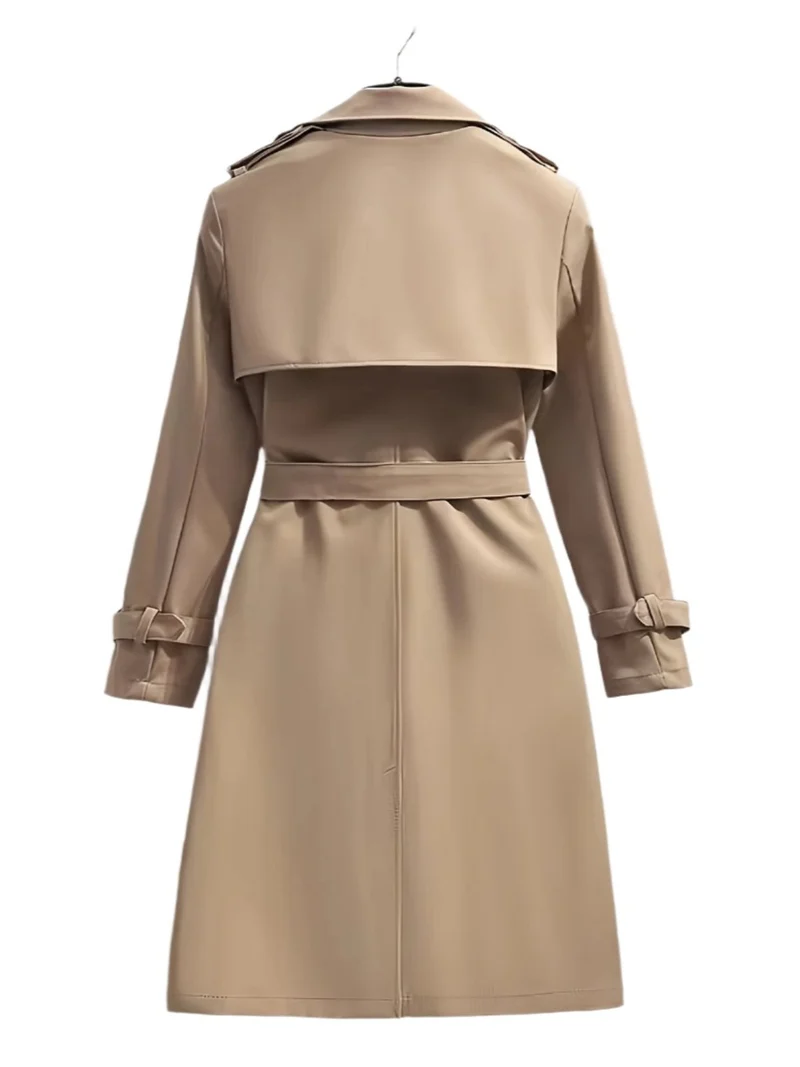 Drune | doppelte Reihe Trenchcoat für Damen - mit Gürtel in der Taille