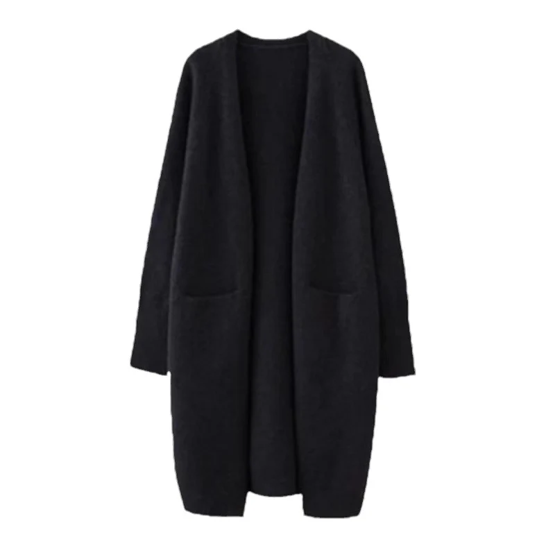 Damen Oversized Strickmantel mit Taschen und lässigem Schnitt Drune