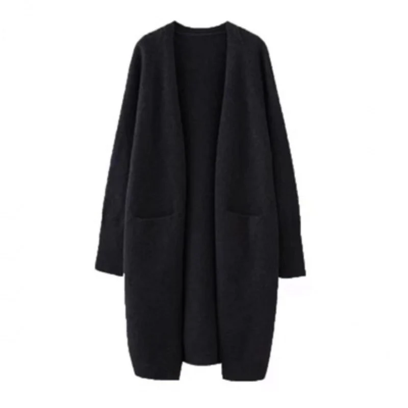 Damen Oversized Strickmantel mit Taschen und lässigem Schnitt Drune