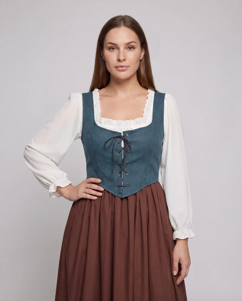 Damen Trachtenkleid mit romantischem Mieder und voluminösem Rock Drune