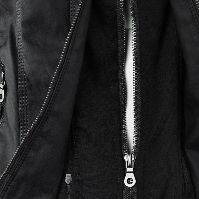 Drune | Wasserdichte Damen Lederjacke Mit Abnehmbarem Kapuzen