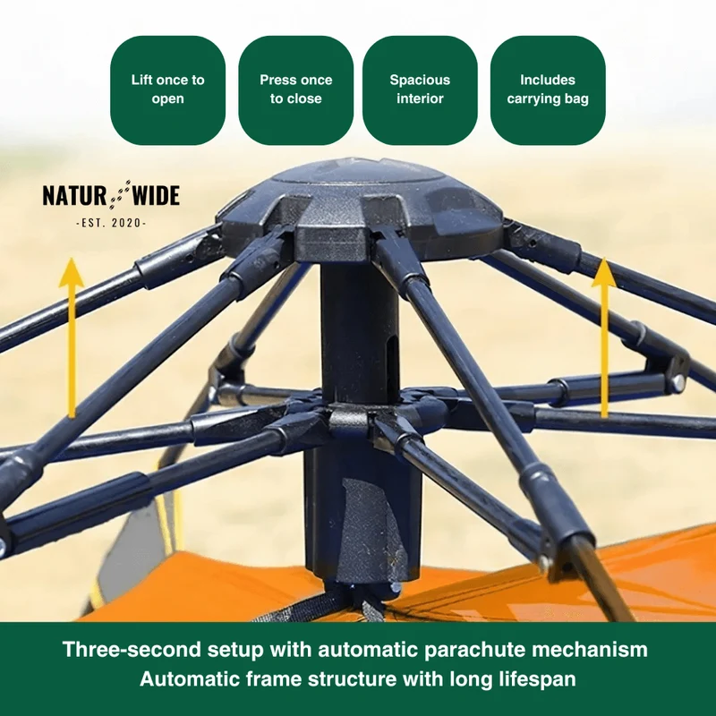 Naturwide Outdoor Tent – Automatic Setup in 3 Seconds