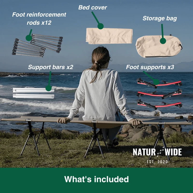 Naturwide Outdoor Camping Cot – Ultralight & Foldable