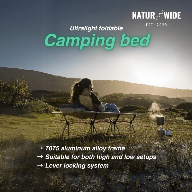 Naturwide Outdoor Camping Cot – Ultralight & Foldable