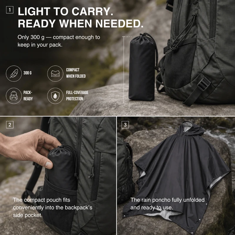 3-in-1 Rain Poncho – Protection for Any Weather