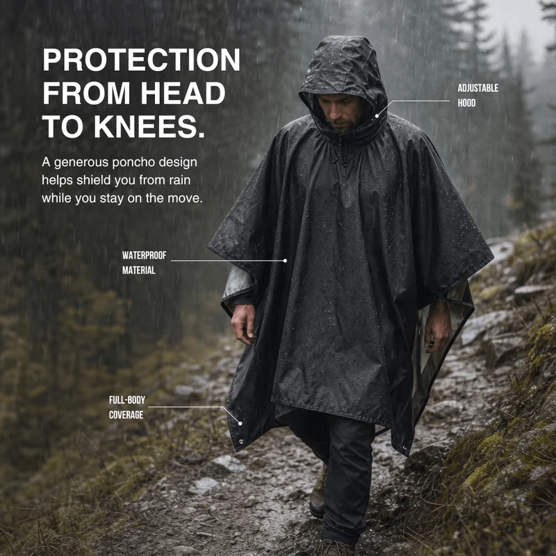 3-in-1 Rain Poncho – Protection for Any Weather