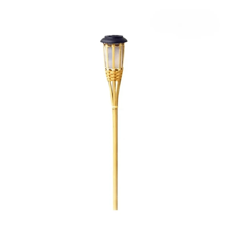 Solar Gartenfackel aus Bambus – LED Flammenlicht