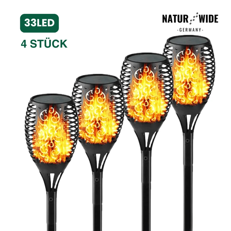 LED Solar Gartenfackel – wasserdicht & dekorativ