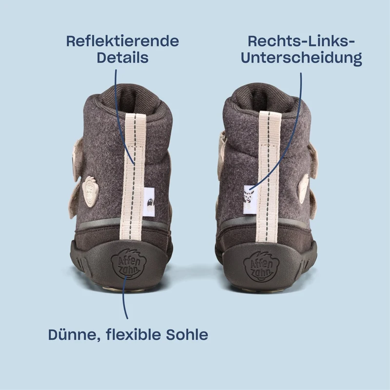 Winterbarfußschuh für Kinder - Nashorn