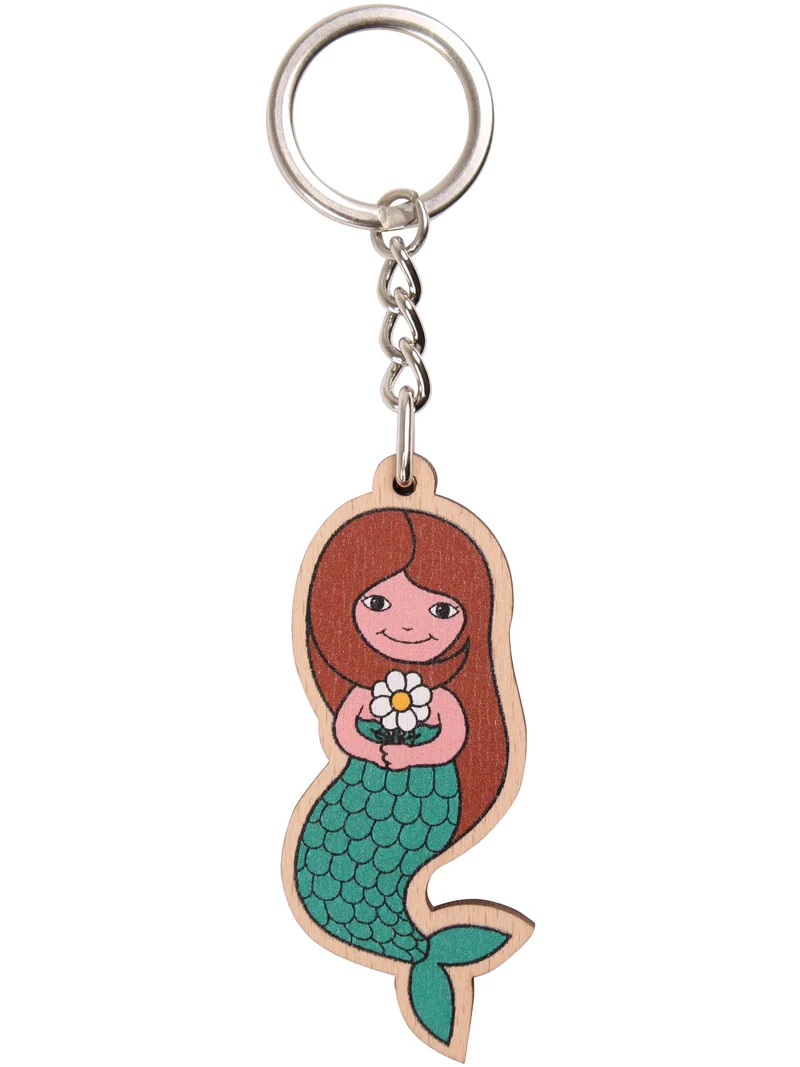 ESS - Wood Keyring Mermaid