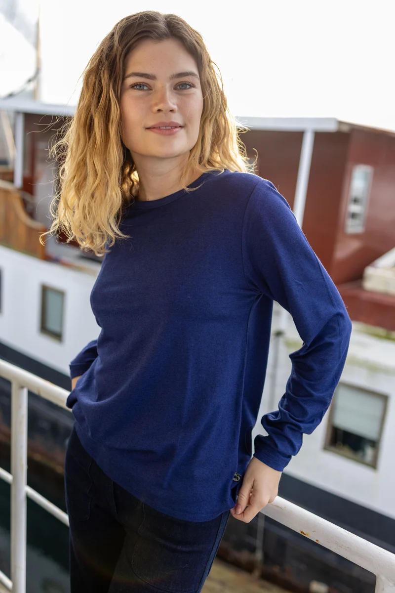Danemerry Wool LS Tee Deep Blue