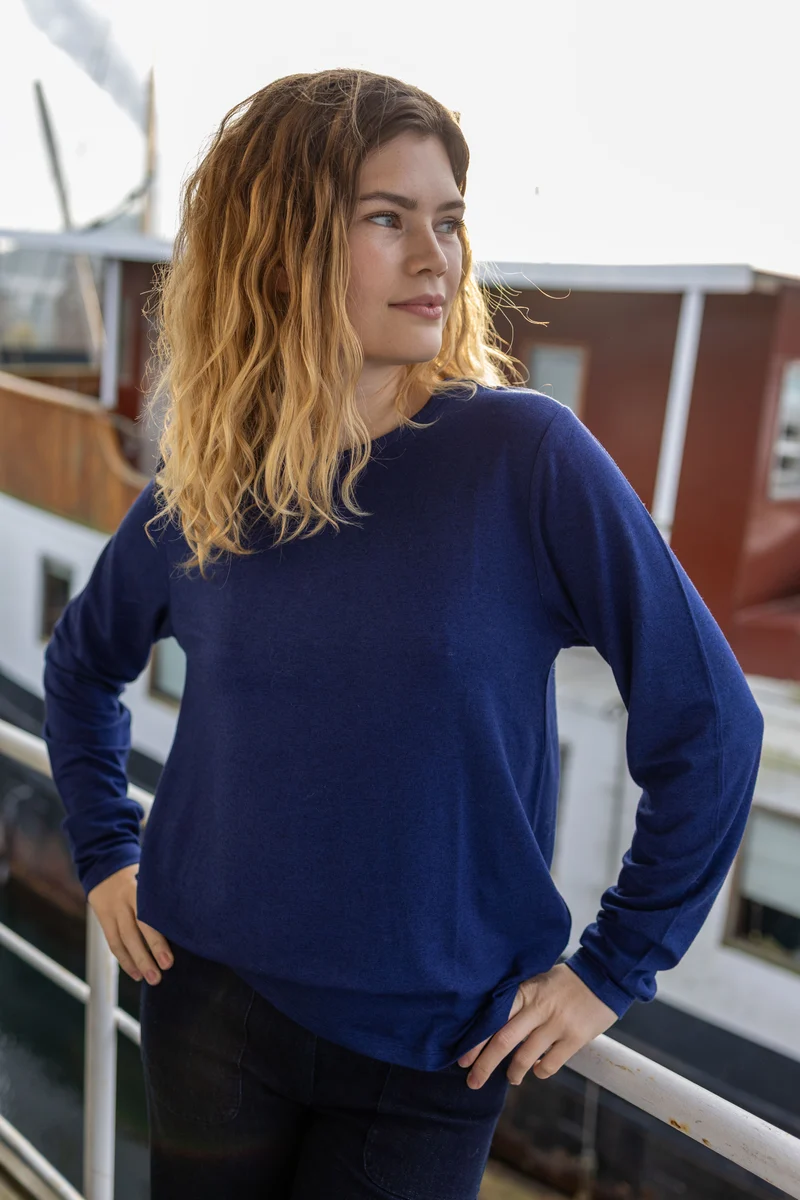 Danemerry Wool LS Tee Deep Blue