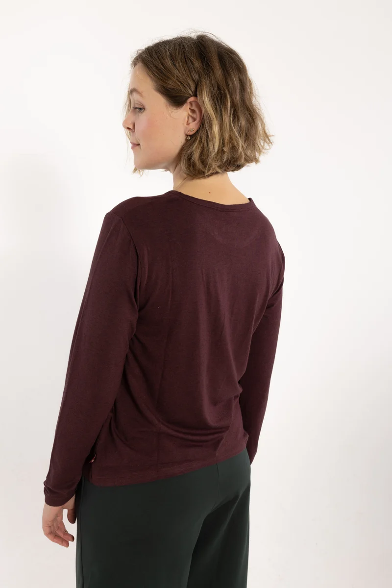 Danemerry Wool LS Tee Dark Wine