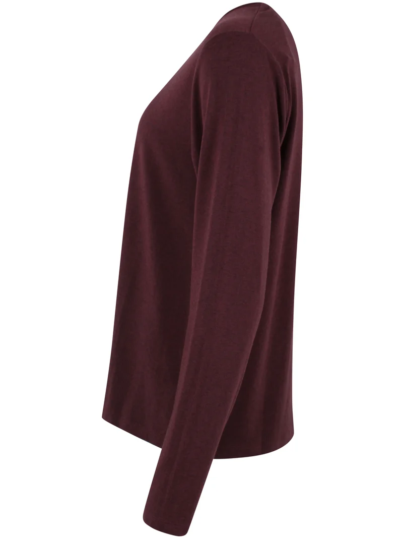Danemerry Wool LS Tee Dark Wine