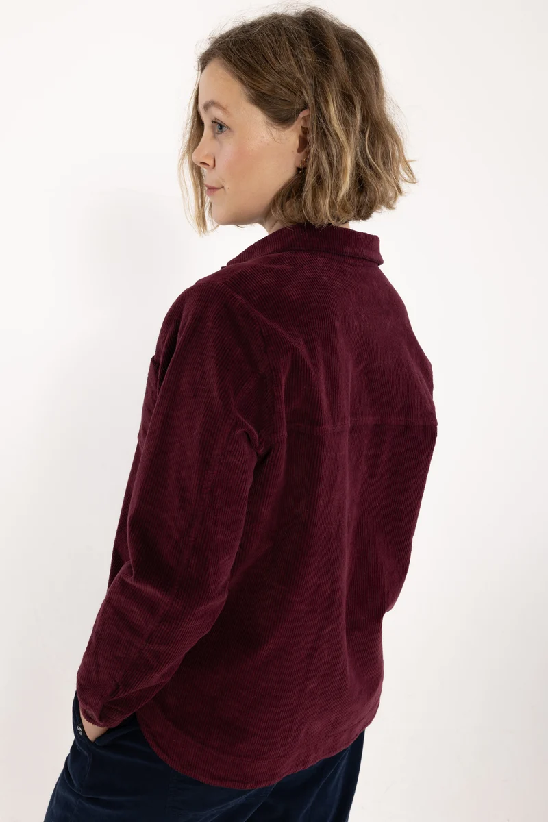 Danecattle Cord Stretch Shirt Dark Cherry
