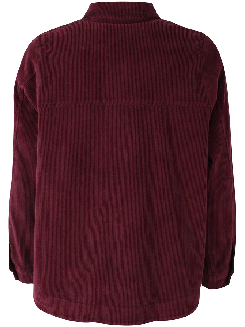 Danecattle Cord Stretch Shirt Dark Cherry